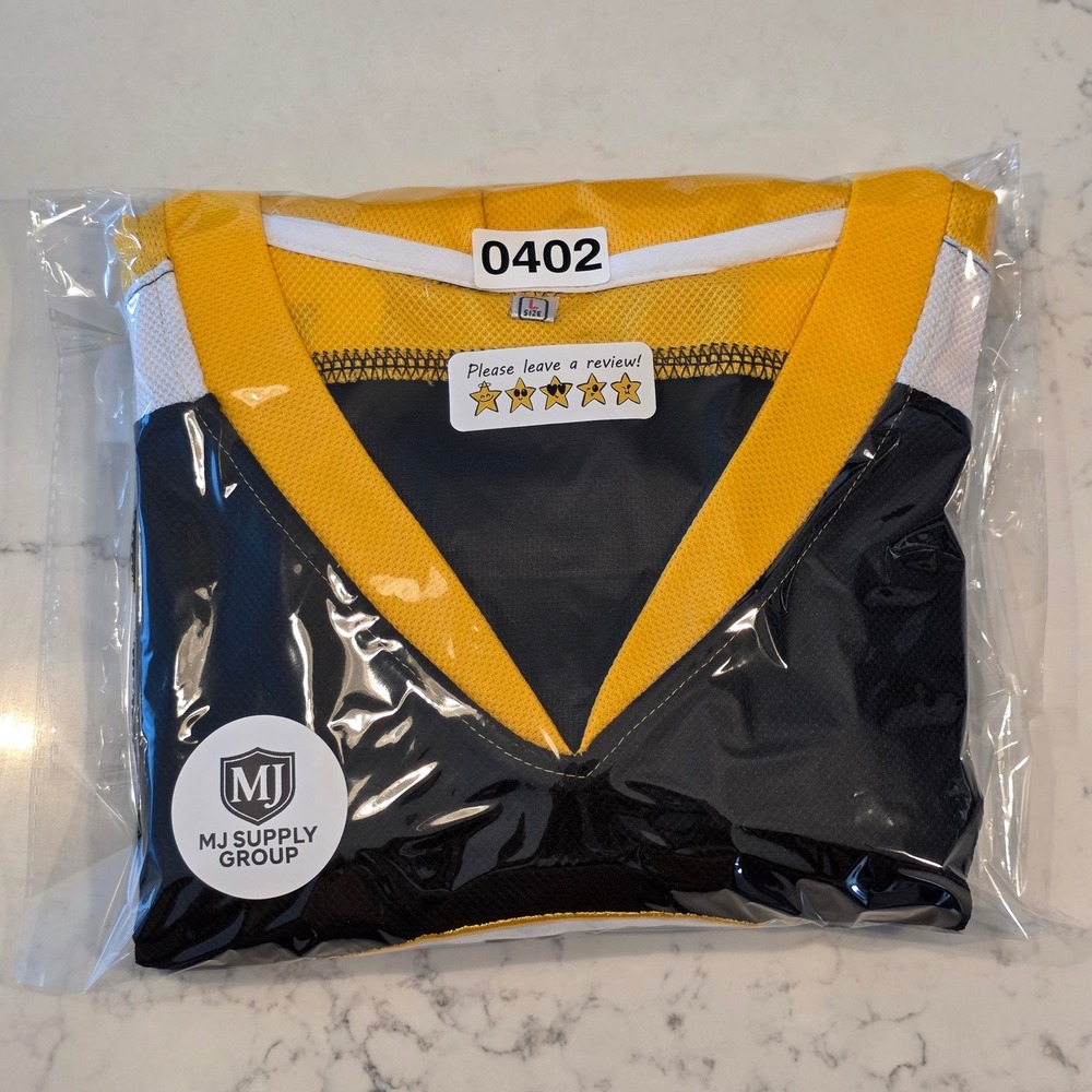 Letterkenny Shamrocks Shoresy Hockey Jersey Black Yellow #69 | Mens Size L - Picture 8 of 8